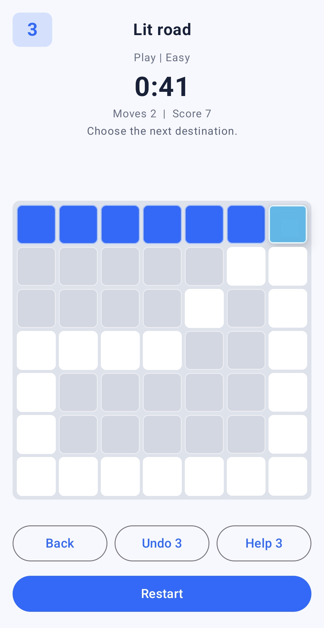 GlowTrail easy puzzle level
